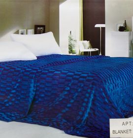 Меховой плед синий Тако-текстиль недорого | baybay.by