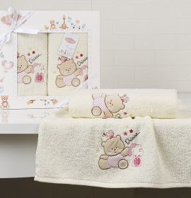Набор детских махровых полотенец арт. Bambino V1 цвет розовый