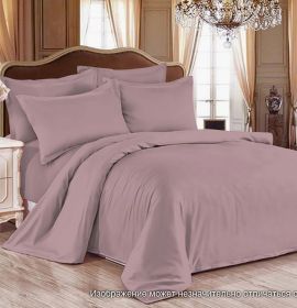 Комплект постельного белья однотонный из сатина цвет пудра купить | baybay.by