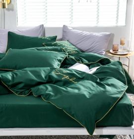 Постельное белье из сатина Mency цвет изумрудный