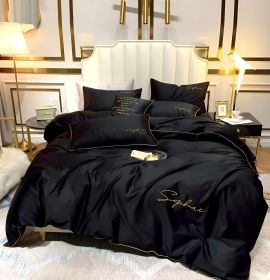 Постельное белье из сатина Mency цвет черный