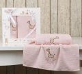 Набор детских банных полотенец арт. Bambino-giraffe цвет розовый