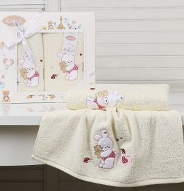 Набор детских банных полотенец арт. Bambino-bear цвет кремовый