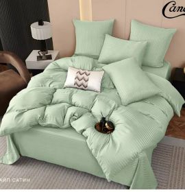 Постельное белье из сатина Candies страйп цвет бирюза