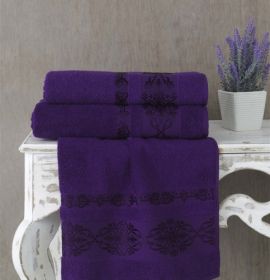 Махровое полотенце 1шт. арт. Rebeka цвет фиолетовый