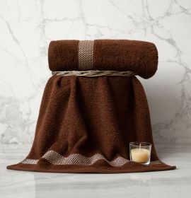 Махровое полотенце банное цвет коричневый