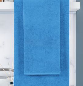 Махровое полотенце 70х140 цвет голубой пм-62