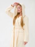 Женский махровый халат кремовый М3-06-131 с капюшоно