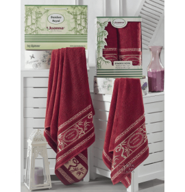 Набор полотенец бамбуковых 2шт. арт. Juanna royal цвет бордовый