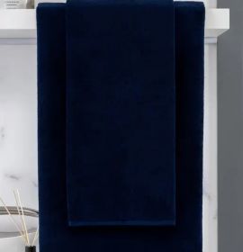 Махровое полотенце 70х140 цвет темно-синее