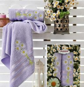 Набор махровых полотенец 2шт. арт. Juanna papatya цвет лиловый